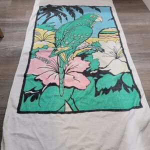 Vintage‎ Beach Towel Parrot Bird Hawaiian Tropical Vacation
